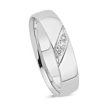 Nuran 14 carat white gold Ladies ring with 0.06 ct diamonds wesselton si