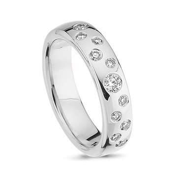 Nuran Love Stjernedrys white gold Ladies ring with 11 pcs diamonds Wesselton VS