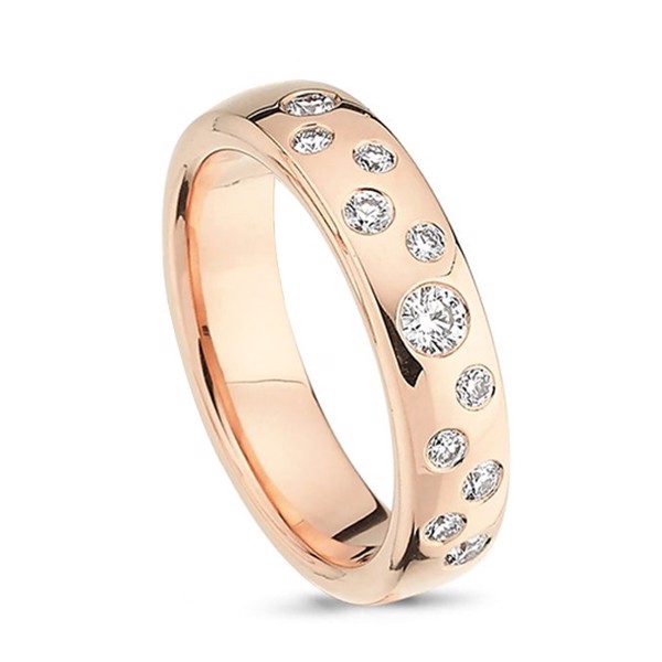 Nuran Love Stjernedrys rose gold Ladies ring with 11 pcs diamonds Wesselton VS