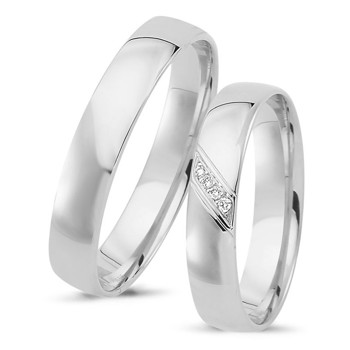 Nuran Love Sweet Love white gold Wedding rings with 4 pcs diamonds Wesselton SI