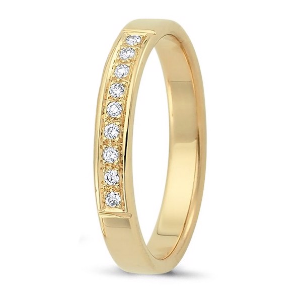 Nuran Love Sweet Love yellow gold Damering med 9 x 0,01 ct stk diamanter Wesselton VS