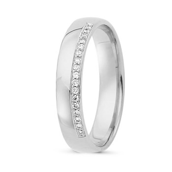 Nuran Love Sweet Love white gold Damering with 17 x 0,005 ct pieces diamonds Wesselton SI