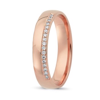 Nuran Love Sweet Love rose gold Damering with 17 x 0,005 ct pieces diamonds Wesselton SI