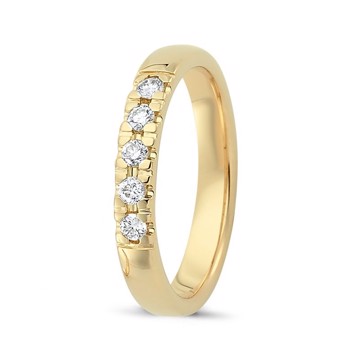 Nuran Love Sweet Love yellow gold Damering with 5 x 0,04 ct pcs diamanter Wesselton VS