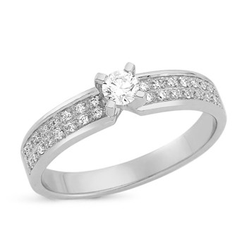 Nuran Love Sweet Love white gold Damering with 1 x 0,15 + 32 x 0,005 pcs diamonds Wesselton SI