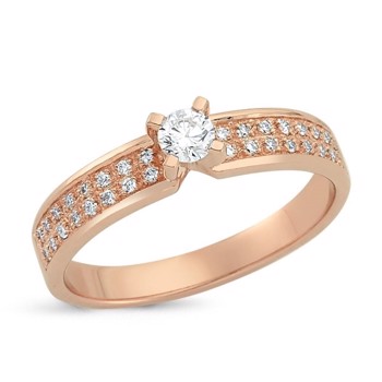 Nuran Love Sweet Love rose gold Damering with 1 x 0,15 + 32 x 0,005 pcs diamonds Wesselton SI