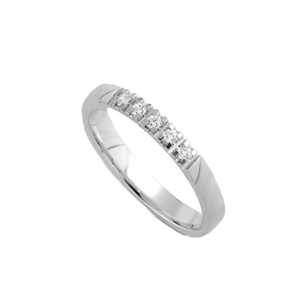 Aagaards eternityring model 621 - 14 kt whitegold  with 5 pcs 0,02 ct TW/SI