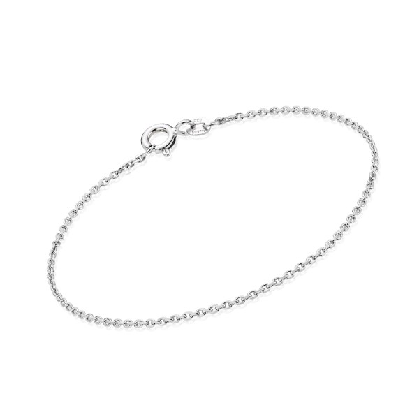 14 ct White Gold Anchor Facet Gold Bracelet, 18½ cm and 1,3 mm (Thread 0,40)