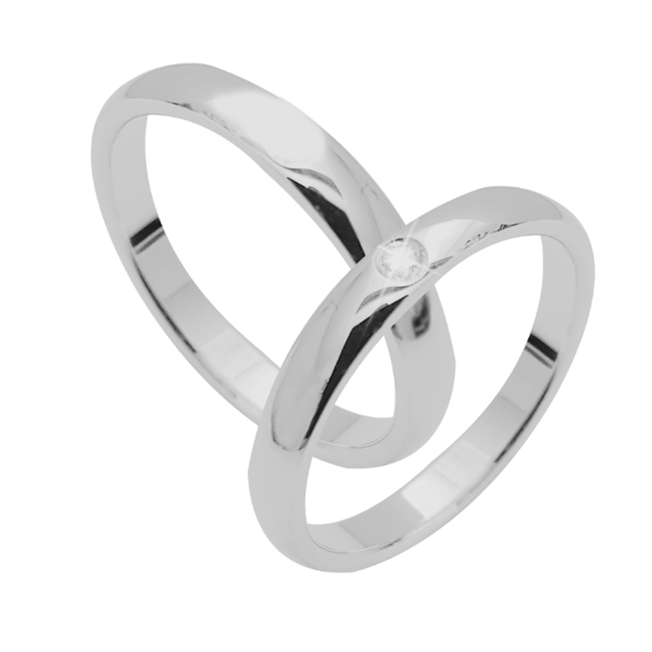 Aagaard Climate-friendly 9 carat white gold Wedding rings with 0.03 ct diamond
