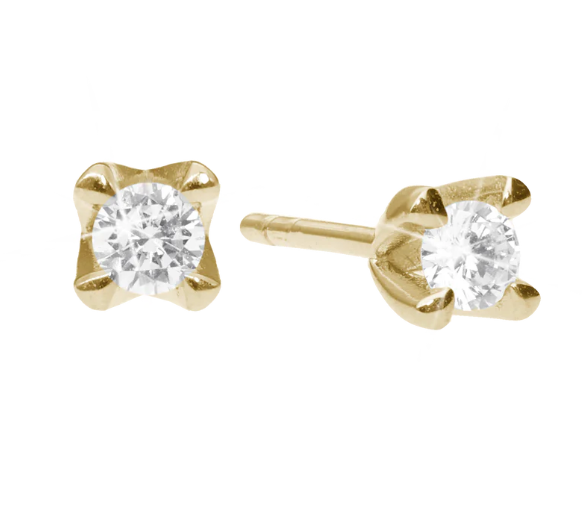 Ørestikker, 8k guld m/2x0,50ct Labgrown  from Aagaard
