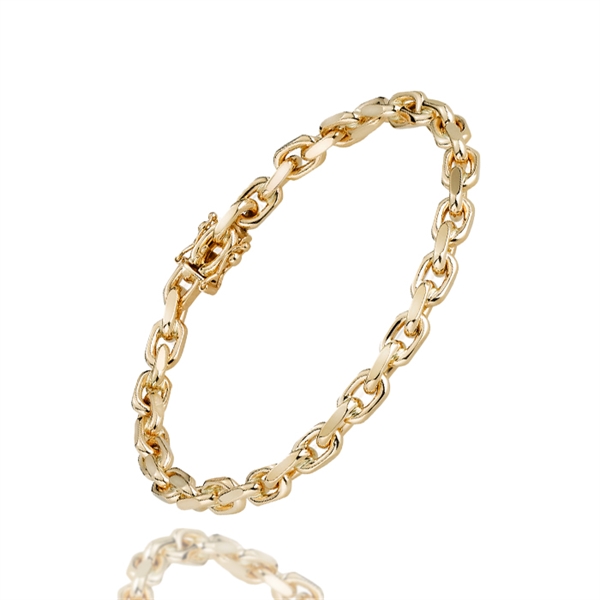 8 ct Anchor Facet Gold Necklace, 70 cm and 5.0 mm (Thread 1.70)