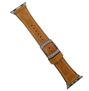 Apple Watch cognac core leather strap with white stitching in 38 & 42 mm