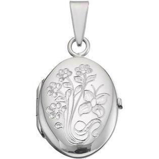 Oval medallion with pattern, 22x30 mm in silver for 2 x photo