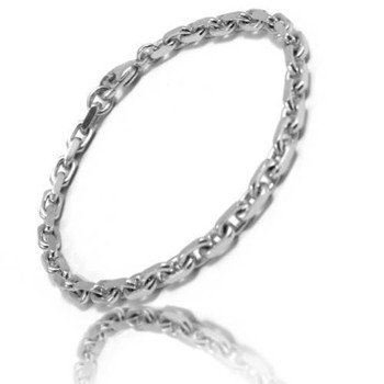Anchor Facet 14 ct white gold chain