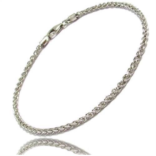 14 carat white gold Wheat necklace, 50 cm and 1.3 mm