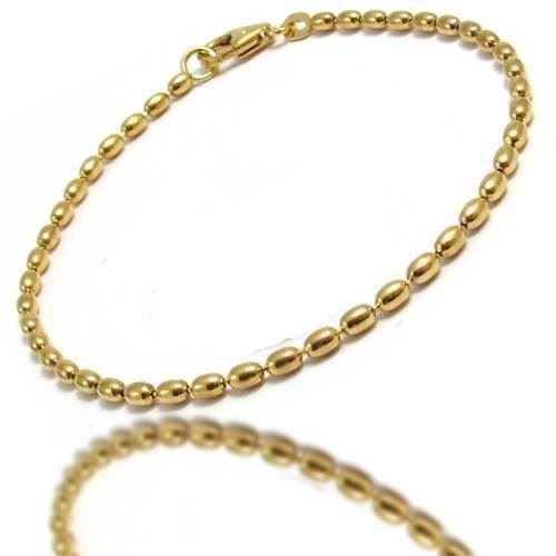 Olive gold bracelet in 14 carat gold, 2,3 mm in width and 17 cm long