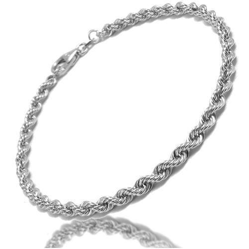 Sterling silver Cordel bracelet 4,5 mm in 21 cm