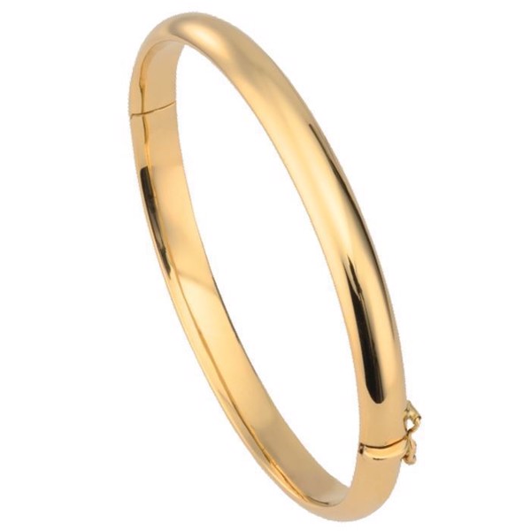 BNH Ladies shiny 8 carat bangle Classic (hollow), Ø 6.5 cm and 6.0 mm in thickness