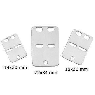 ID plates / Dog tags - large 925 sterling silver, 22 x 34 mm