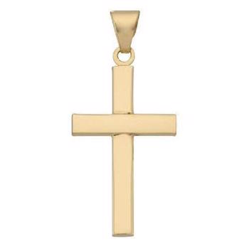 Wide post cross from BNH in polished 8 ct gold, Medium - 17 x 27 mm