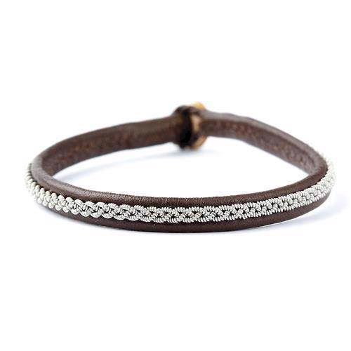 BeChristensen ASTRID Handwoven Sami Bracelet in Dark Brown, 19 cm