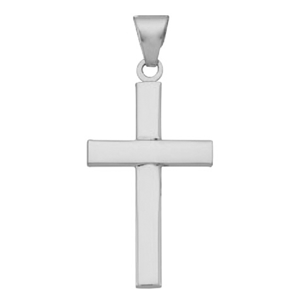 Wide post cross from BNH in polished sterling silver, Medium - 17 x 27 mm