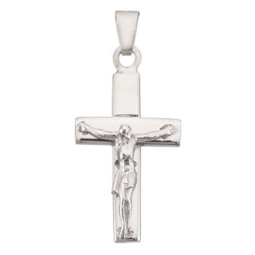 Wide post cross with Jesus from BNH in polished sterling silver, Large - 21.5 x 34 mm