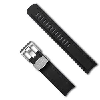 Crafter Blue Black luxury rubber watch strap for Seiko Sumo line. Choose from, silver, gold or black buckle