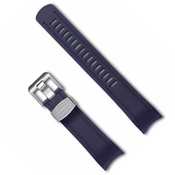 Crafter Blue Navy luxury rubber watch strap for Seiko Shogun. Choose from, silver, gold or black buckle