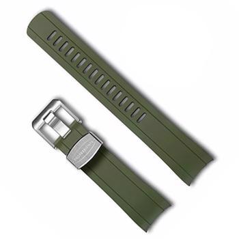 Crafter Blue Green luxury rubber watch strap for Seiko SKX line. Choose from, silver, gold or black buckle