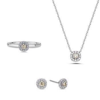 Nuran    set, with a total of 0,64 ct diamonds Champagne / Wesselton SI