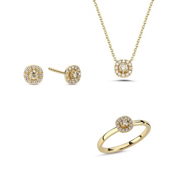 Nuran    set, with a total of 0,64 ct diamonds Champagne / Wesselton SI