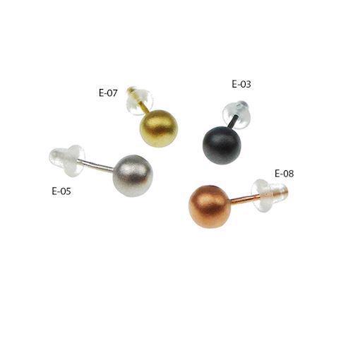 San - Link of joy Interchangeable 925 Sterling Silver Stud Earrings matt rose gold plated, model E-08
