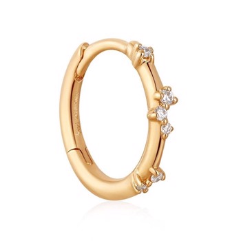 ANIA HAIE Stargazer Natural Diamond Huggie Hoop, 14 kt guld øreringe