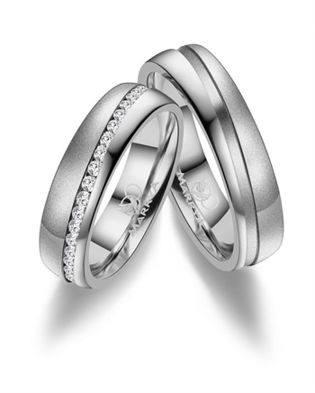 Marrya Rustfri stål, weddingrings, ES-12-D+H