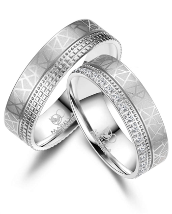 Marrya Rustfri stål, weddingrings, ES-38-D+H