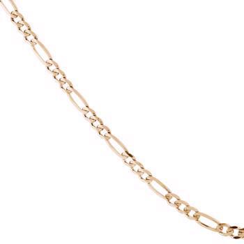 8 carat solid Figaro gold children bracelet width 2,8 mm (thread 0,85) length 14 cm with ring in 12 cm