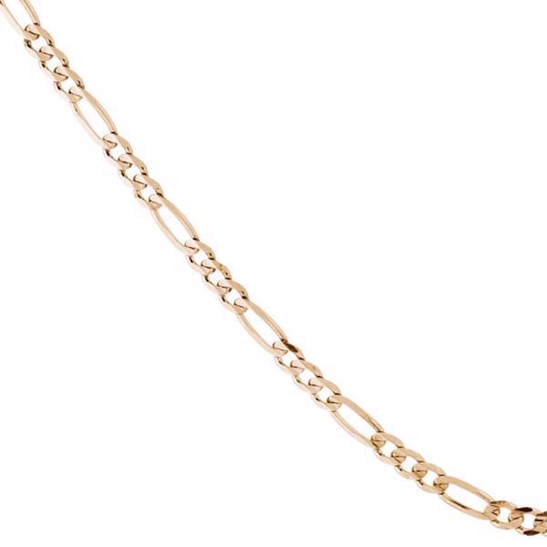 8 carat solid Figaro gold children bracelet width 2,8 mm (thread 0,85) length 14 cm with ring in 12 cm
