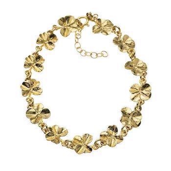 Flora Danica gold plated four-leaf clover bracelet