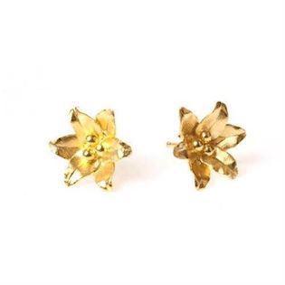 Flora Danica gold plated french lily studs 