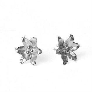 Flora Danica silver french lily studs 