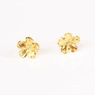 Flora Danica matte gold plated vermeil stud earrings