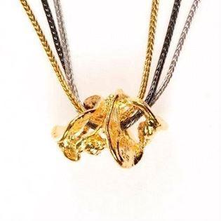 Flora Danica gold plated tang 3-chain necklace
