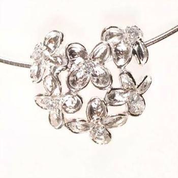 Flora Danica silver lilac heart necklace 