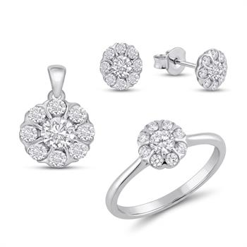 Houmann    set, with a total of 0,75 ct diamonds GH/VS-SI