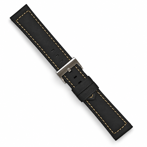 Black Vintage leather watchstrap