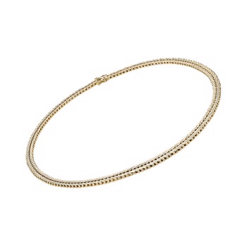 Geneva necklace in 14 carat solid gold, 45 cm and 1 row in progression (8.0 mm)
