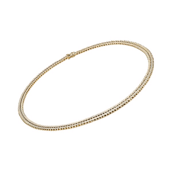 Geneva necklace in 14 carat solid gold, 42 cm and 1 row in progression (8.0 mm)