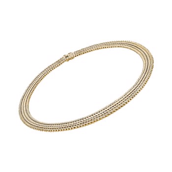 Geneva necklace in 14 carat solid gold, 42 cm and 2 rows in progression (16.0 mm)
