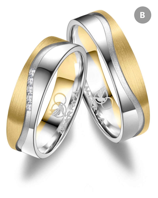 Marrya rød og hvidguld, weddingrings, GO-540-B14CZ